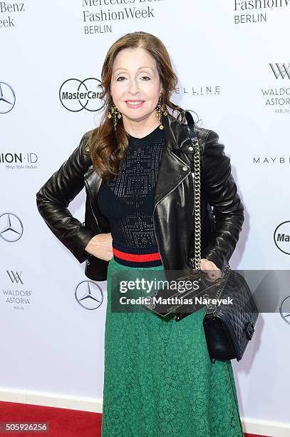Vicky Leandros attends the Guido Maria Kretschmer show during the Mercedes-Benz Fashion Week Berlin Autumn/Winter 2016 at Brandenburg Gate on January...