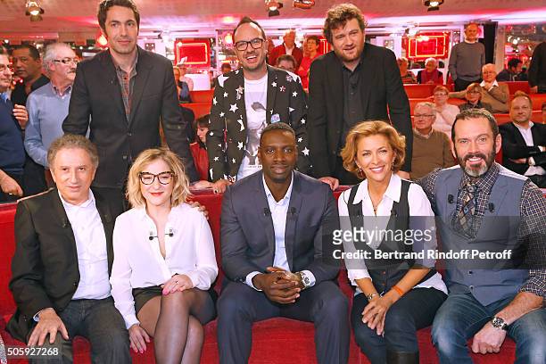Ben, Jarry, Olivier de Benoist, Michel Drucker, Marilou Berry, Main Guest of the show Omar Sy, Corinne Touzet and Christian Vadim attend the...