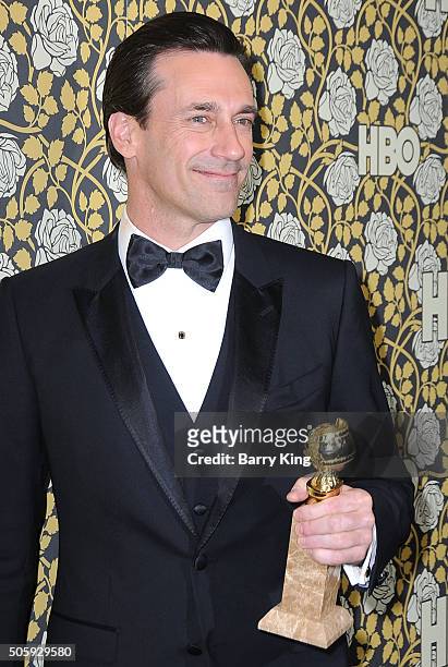 Actor Jon Hamm attends HBO's Post Golden Globes Awards Party at Circa 55 Restaurant on January 10, 2016 in Los Angeles, California.