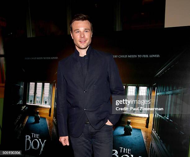 Actor Rupert Evans attends the New York Special Screening of STX's 'The Boy' at AMC Empire on January 20, 2016 in New York City.