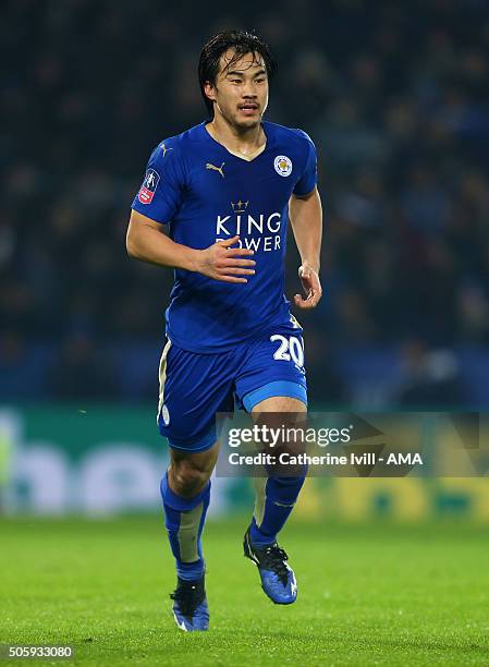 Shinji Okazaki of Leicester City during the Emirates FA Cup match between Leicester City and Tottenham Hotspur at King Power Stadium on January 20,...