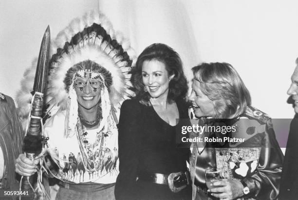 Archaeologist Iris Love , TV personality Phyllis George and gossip columnist Liz Smith attending the annual Wild West fundraiser for Literacy...