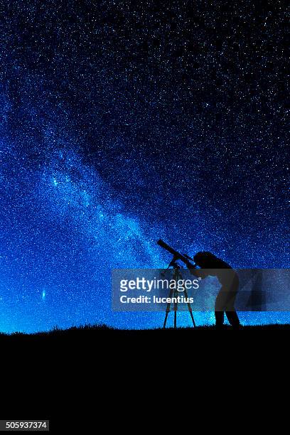 amateur astronomer - astronomy telescope stock pictures, royalty-free photos & images