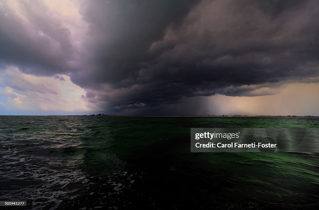 Violent storm over ocean