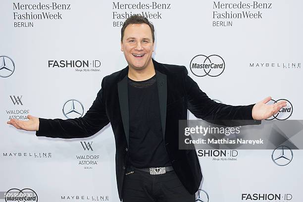 Guido Maria Kretschmer attends the Guido Maria Kretschmer show during the Mercedes-Benz Fashion Week Berlin Autumn/Winter 2016 at Brandenburg Gate on...