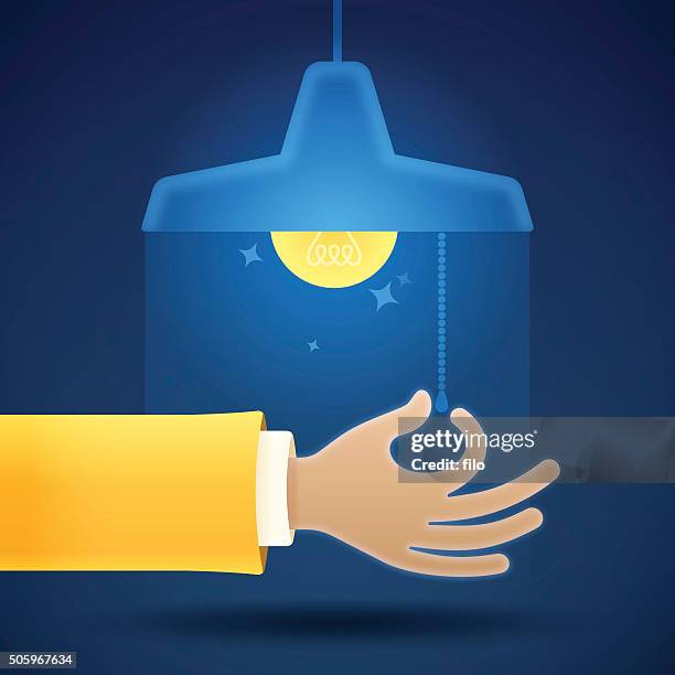 stockillustraties, clipart, cartoons en iconen met turning on or off a light - turning on or off