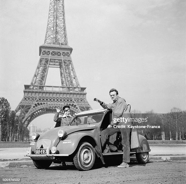 Jacques Rigaux And Wife Leave Paris Aboard This Citroen 2CV For A 50 000 Kilometers Trip For L'Asie A Travers La Jeunesse Expedition To Discover...