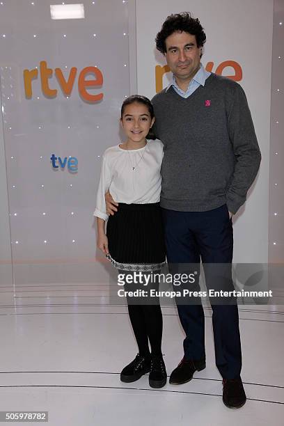 Maria, winner of 'MasterChef Junior 3' poses for a photo session on January 7, 2016 in Madrid, Spain.