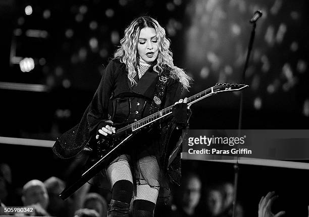 Madonna performs in concert during her Rebel Heart Tour at Philips Arena on January 20, 2016 in Atlanta, Georgia.