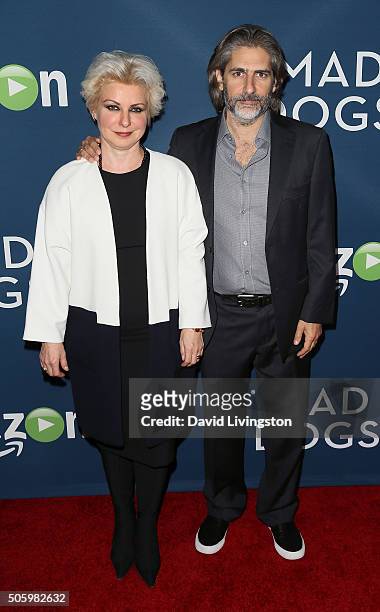 Actor Michael Imperioli and wife producer Victoria Imperioli attend the premiere of Amazon's "Mad Dogs" at SilverScreen Theater at the Pacific Design...