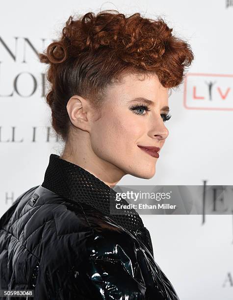 Singer Kiesza attends the launch of Jennifer Lopez's residency "JENNIFER LOPEZ: ALL I HAVE" at Planet Hollywood Resort & Casino on January 20, 2016...