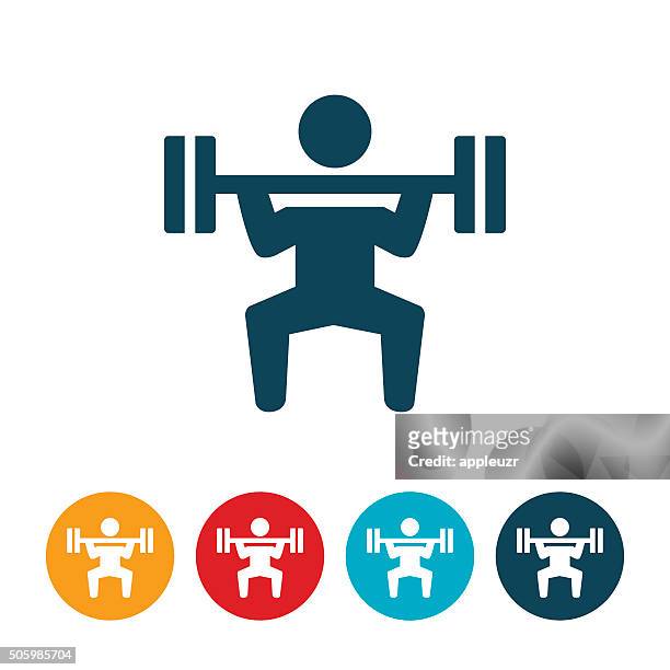 weightlifting icon - snatch weightlifting stock illustrations