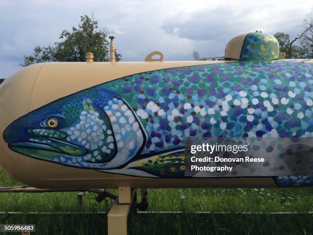 Fish on propane tank in Grand Marais. MN