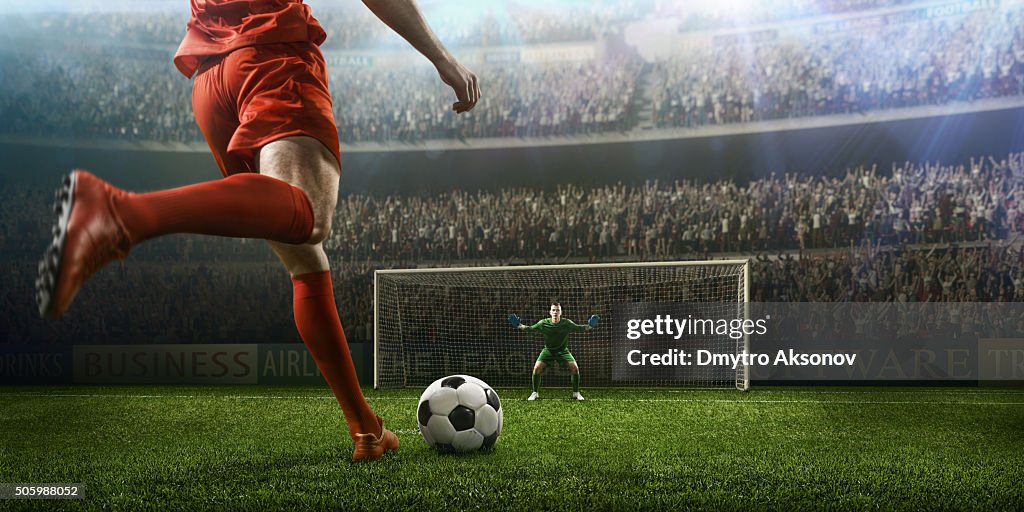Partido de fútbol momento con portero