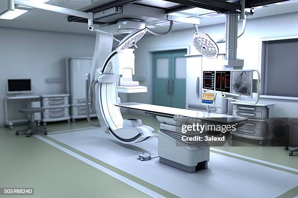 sistema di radiologia interventistica - attrezzatura medica foto e immagini stock
