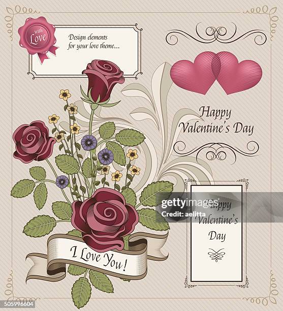 Love Stamps - for Wedding, Valentine's Day - in vector Stock