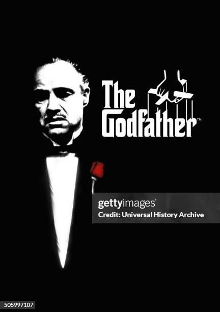 "The Godfather" a 1972 American crime film starring Marlon Brando and Al Pacino.