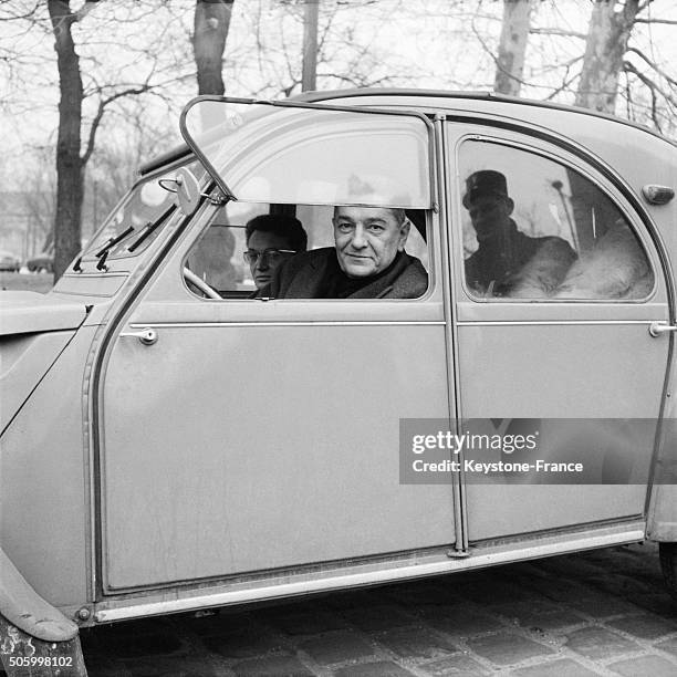 Defender Of Raoul Salan Lawyer Jean-Louis Tixier Vignancour arrives aboard his Citroen 2CV At the Military High Court The Last Day Of the Trial Of...