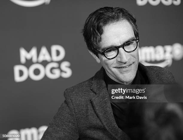 Actor Ben Chaplin attends the red carpet premiere screening of Amazon original series 'Mad Dogs' at Pacific Design Center on January 20, 2016 in West...