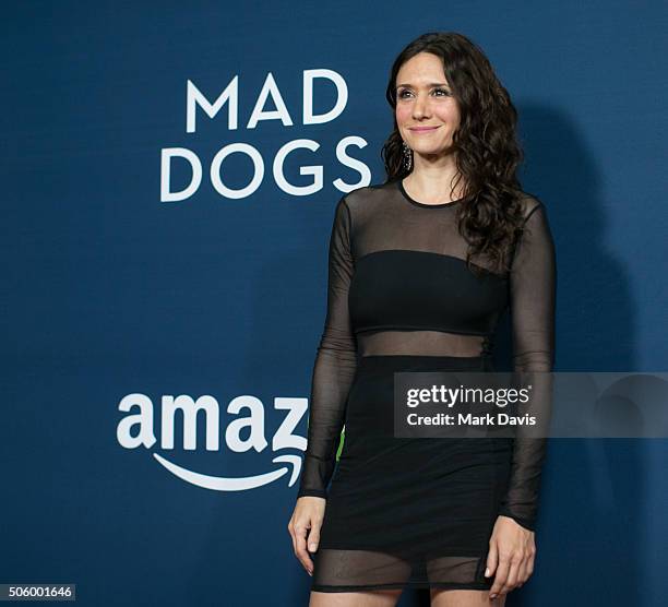 Actress Maria Botto attends the red carpet premiere screening of Amazon original series 'Mad Dogs' at Pacific Design Center on January 20, 2016 in...