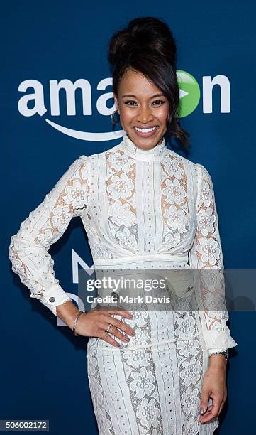 Actress Brenda Vivian attends the red carpet premiere screening of Amazon original series 'Mad Dogs' at Pacific Design Center on January 20, 2016 in...