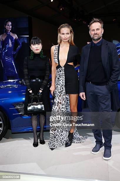 Atsuko Kudo, Natasha Poly and Jeff Bark attend the Mercedes-Benz Fashion Talk during the Mercedes-Benz Fashion Week Berlin Autumn/Winter 2016 at...