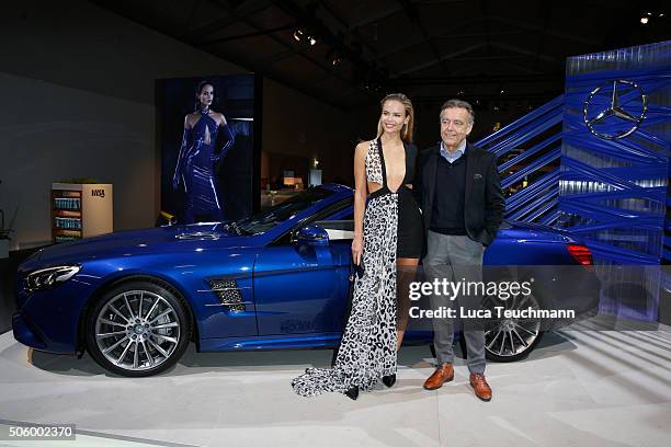 Natasha Poly and Wolfgang Schattling attend the Mercedes-Benz Fashion Talk during the Mercedes-Benz Fashion Week Berlin Autumn/Winter 2016 at...