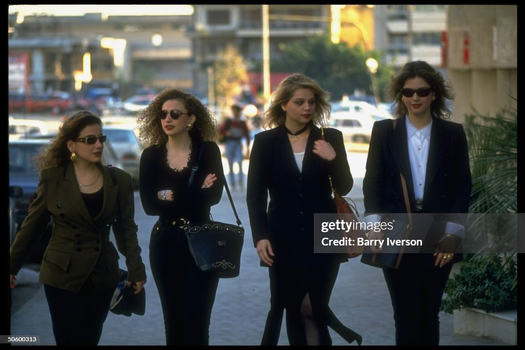 4 Lebanese college girl chums strolling