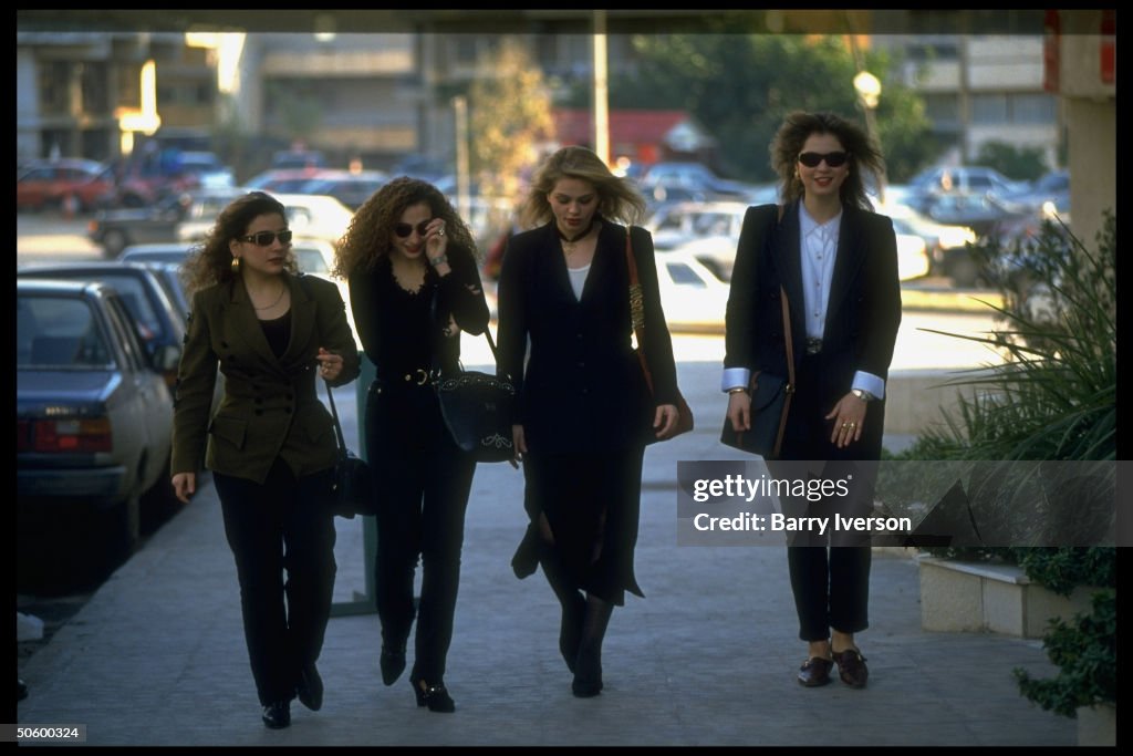 4 Lebanese college girl chums strolling