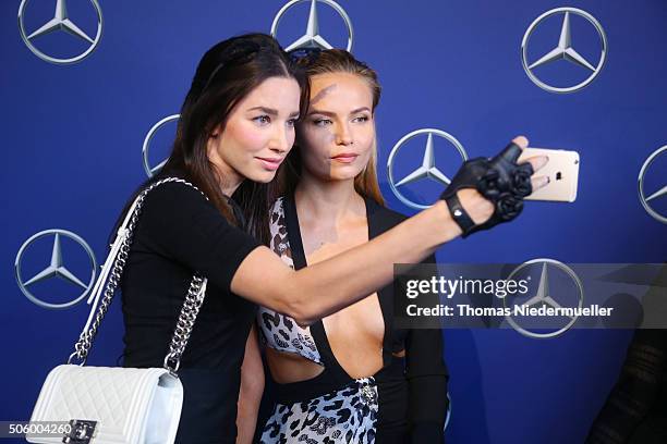 Natasha Poly attends the Mercedes-Benz Fashion Talk during the Mercedes-Benz Fashion Week Berlin Autumn/Winter 2016 at Brandenburg Gate on January...