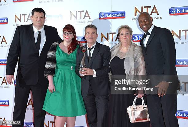 Mark Labbett, Jenny Ryan, Bradley Walsh, Anne Hegerty and Shaun Wallace accept the award for Best Daytime for The Chase at the 21st National...