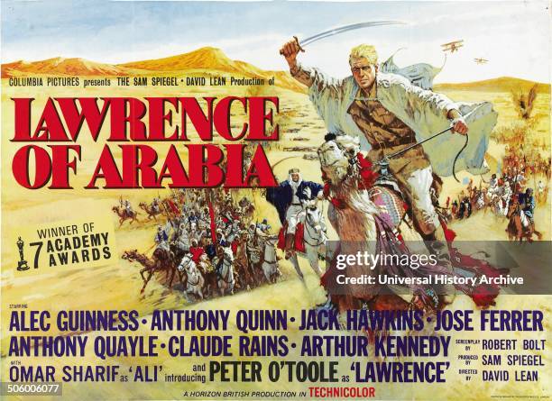 "Lawrence of Arabia" a 1962 British epic adventure film starring Peter O'Toole as Lawrence.