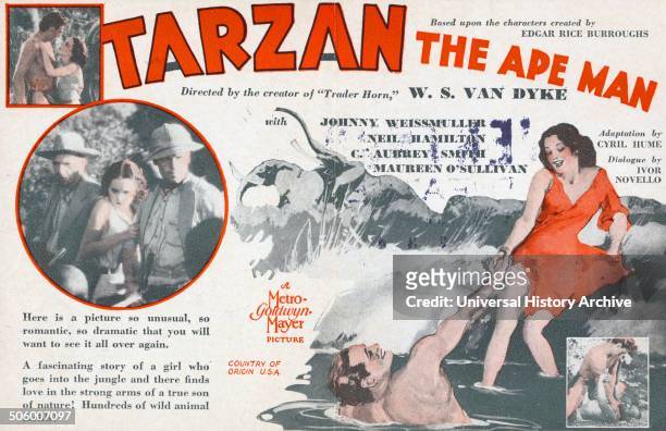 "Tarzan The Ape Man" a 1932 American action adventure film starring Johnny Weissmuller, Neil Hamilson, C Aubrey Smith and Maureen O'Sullivan.