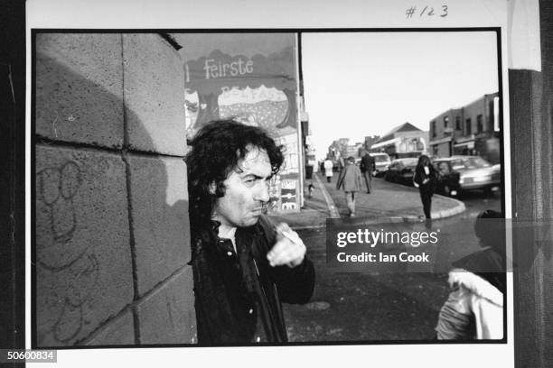 Irish folk hero Gerry Conlon, after 15 yrs. Was released fr. Prison in '89 when proven innocent of the Guilford Four's '74 IRA bombings of 2 British...