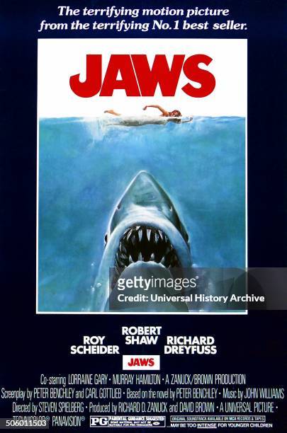 "Jaws" a 1975 American Thriller film starring Roy Scheider.