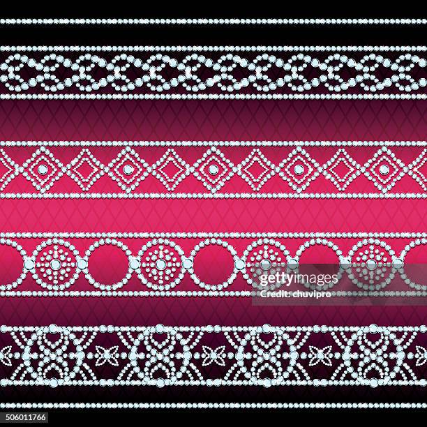 shining gemstone ornaments set - costume jewellery stock illustrations