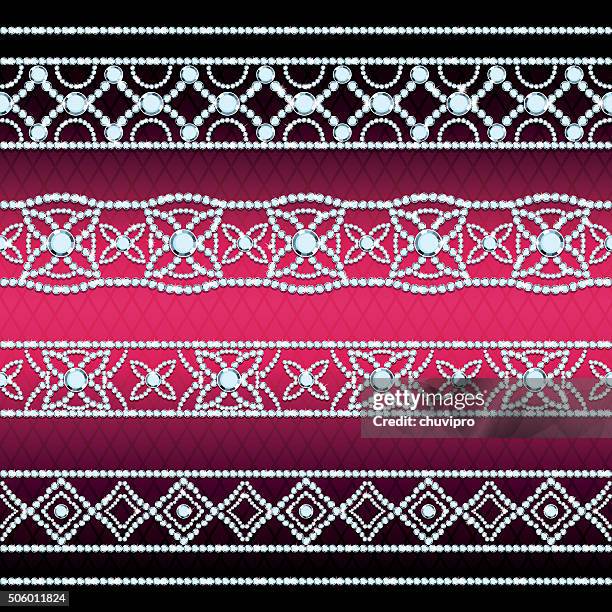 ilustraciones, imágenes clip art, dibujos animados e iconos de stock de gema conjunto de ornamentos brillante - rhinestone