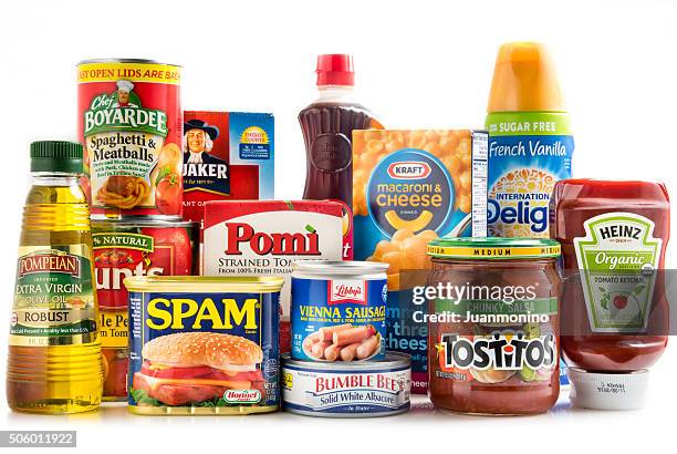 surtido de comestibles - preparación de alimentos fotografías e imágenes de stock