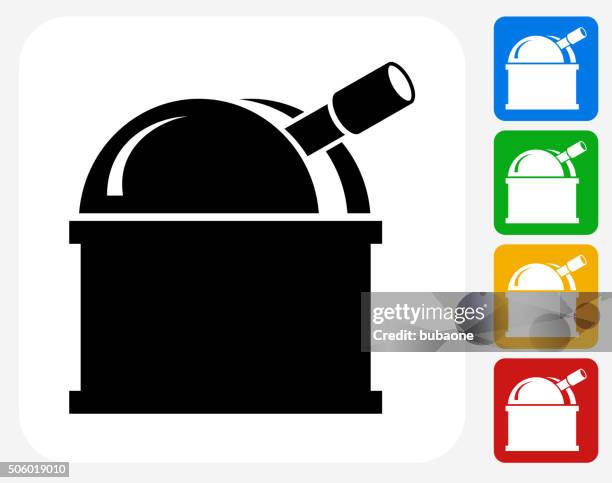 observatory icon flat graphic design - observatory stock illustrations