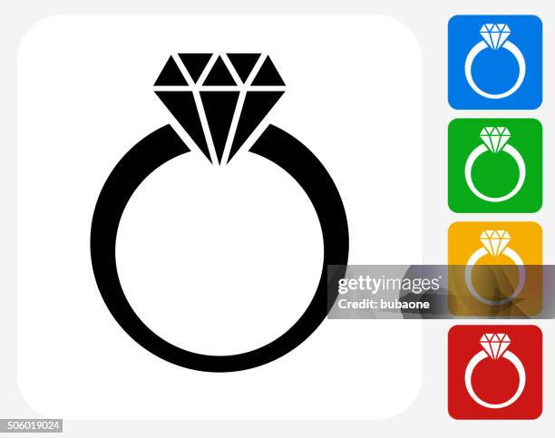 diamond ring icon flat graphic design - 戒指 幅插畫檔、美工圖案、卡通及圖標