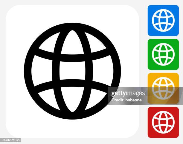 bildbanksillustrationer, clip art samt tecknat material och ikoner med globe icon flat graphic design - web design