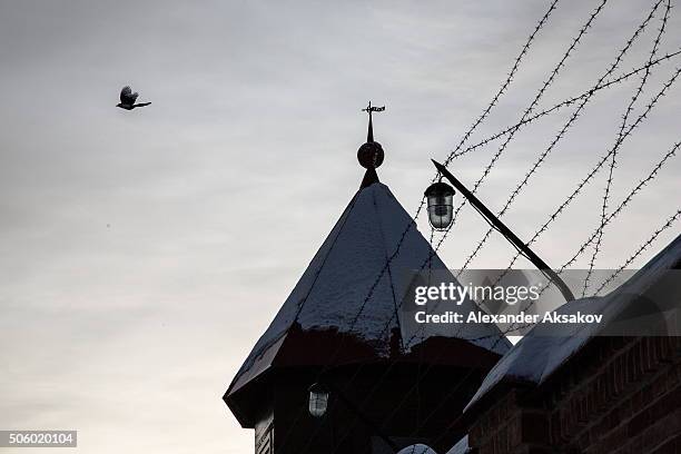 View to a guard tower at the wall for executions in the Prison Castle in Tobolsk, Russia, January 20, 2016. During repressions of 1937-1938, 2500...