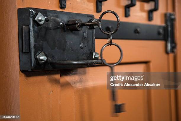 Keys to a door which leads to a room in the hostel in the Prison Castle in city of Tobolsk, Russia. The building which accomodates the hostel now...