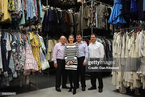 The Angel family Tim, Emma, Jeremy and Daniel pose for a photograph at Angels Costume House on January 20, 2016 in London, England. Angels Costumes...
