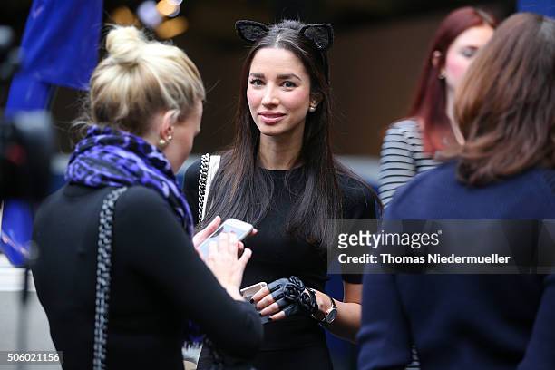 Guests during the Mercedes-Benz Fashion Talk during the Mercedes-Benz Fashion Week Berlin Autumn/Winter 2016 at Brandenburg Gate on January 21, 2016...