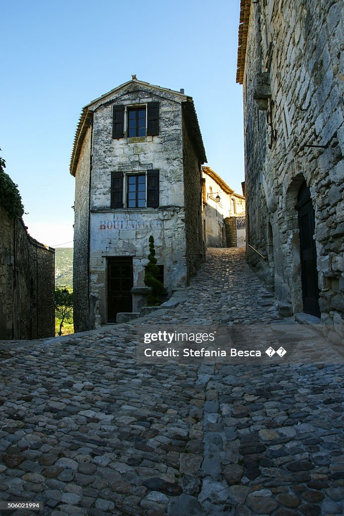Street of cobblestones in Lacoste