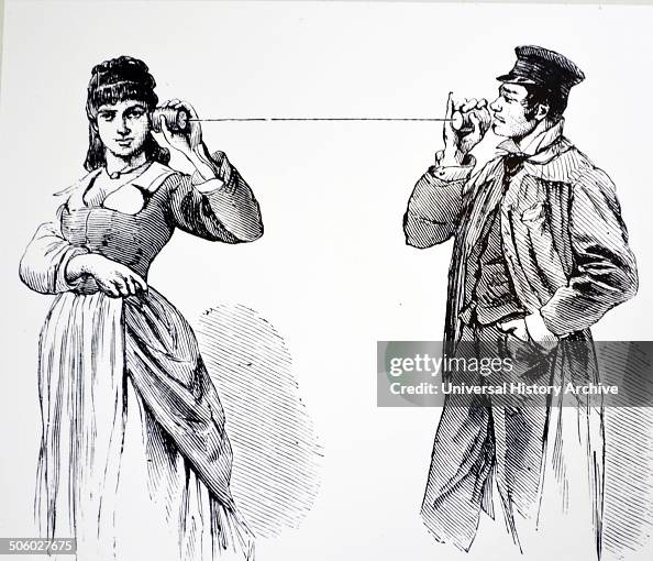 String Telephon A string telephone. Engraving from ''Le Telephone'' by T. De Moncel ...
