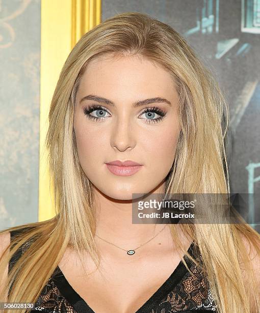 Saxon Sharbino attends the premiere of STX Entertainment's 'The Boy' at Cinemark Playa Vista on January 20, 2016 in Los Angeles, California..