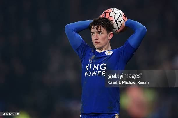 Ben Chilwell of Leicester in action during the Emirates FA Cup Third Round Replay match between Leicester City and Tottenham Hotspur at The King...