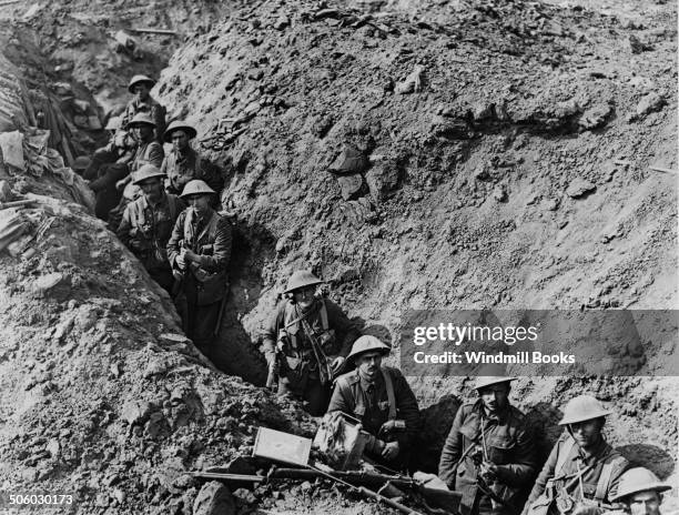 Battle of Flers-Courcelette. Men of the 2nd Auckland Battalion in a switch trench, near Flers. 15th September, 1916. British Front - France General...